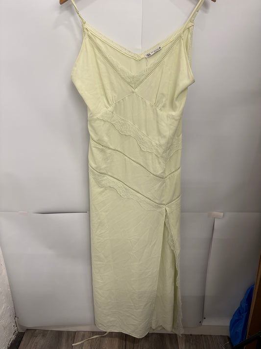 Zara Lace-Trimmed Lime/Light Yellow Womens Midi Dress Size 16 - BNWT
