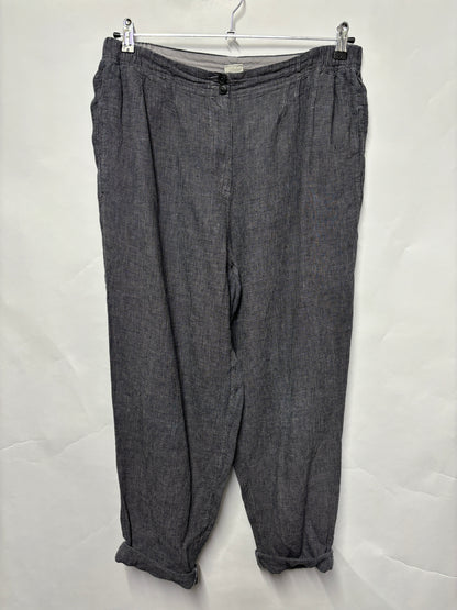 Poetry Navy Linen Woven Trousers 12