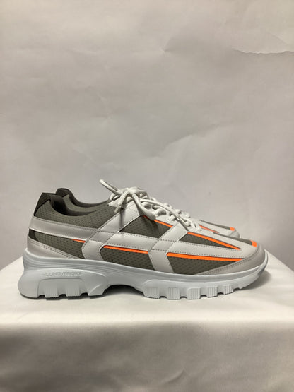 Filling Pieces White, Grey and Orange Leather Trainers 8