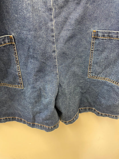 BNWT Lucy and Yak Original Dungaree Shorts Organic denim 32R