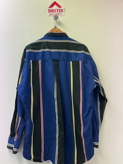 Vintage 90s Ralph Lauren Chaps Blue and Red Striped Shirt