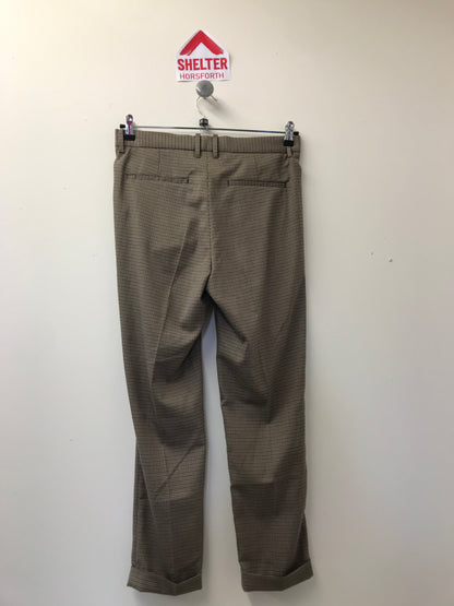 BNWT All Saints Tiber Trouser Tapered Crop Fit Brown Size 28