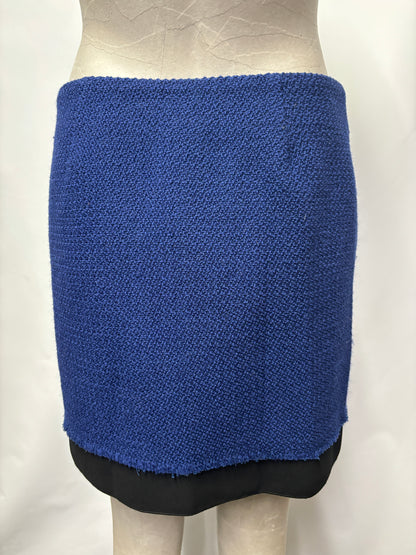 Diane Von Furstenberg Navy Wool Blend Mini Skirt X-Small