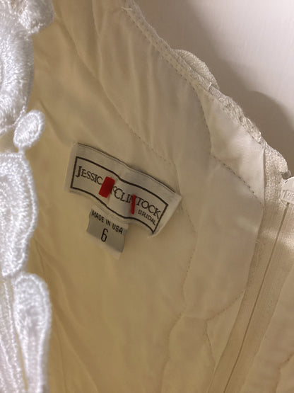 Jessica McClintock Vintage Off white Wedding Dress US Size 6