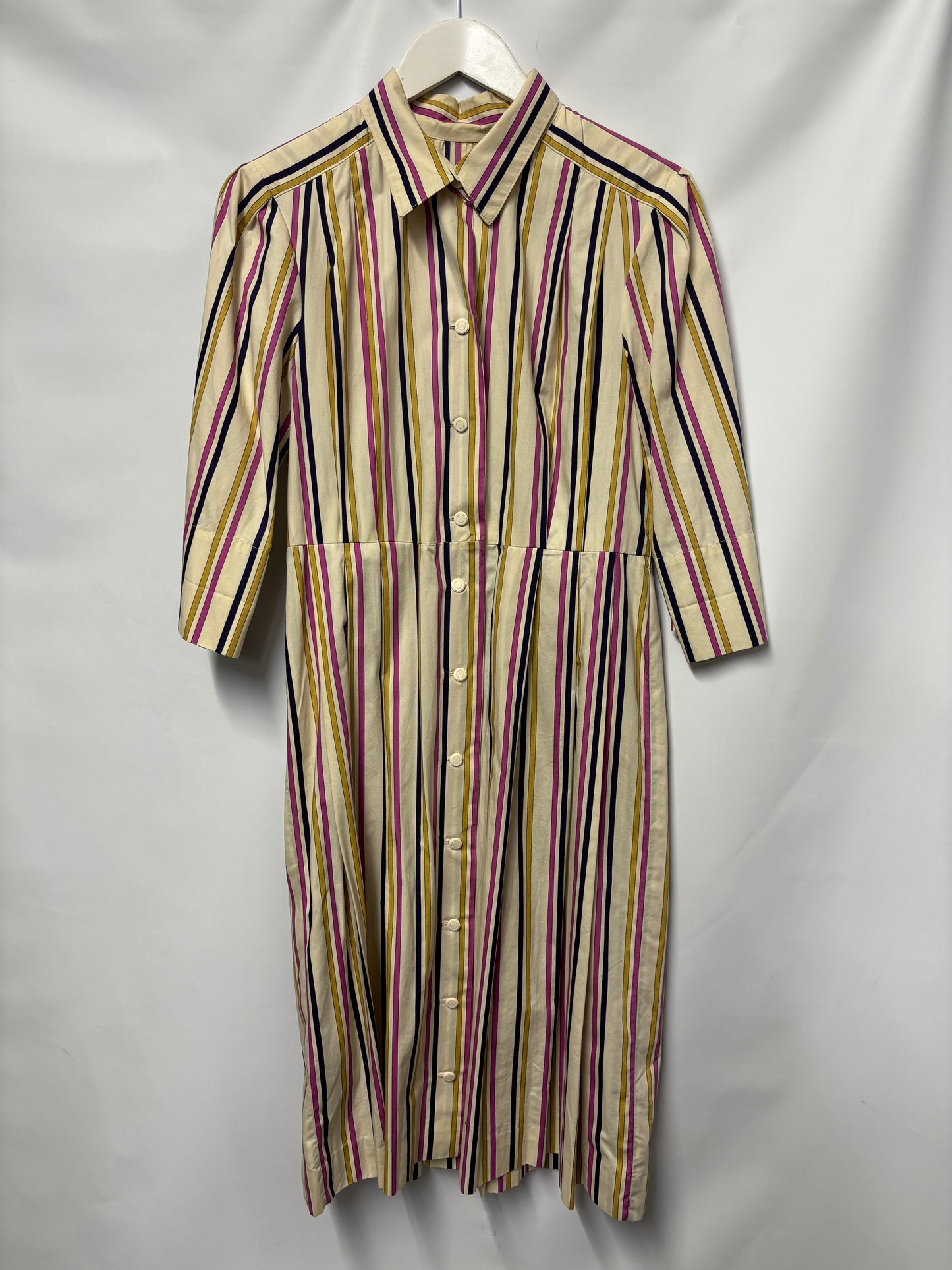 Vintage Multicoloured Striped Shirt Dress