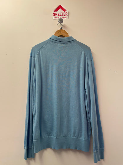 Marks and Spencer Autograph Extra Fine Merino Wool Blue Jumper Size 2XL