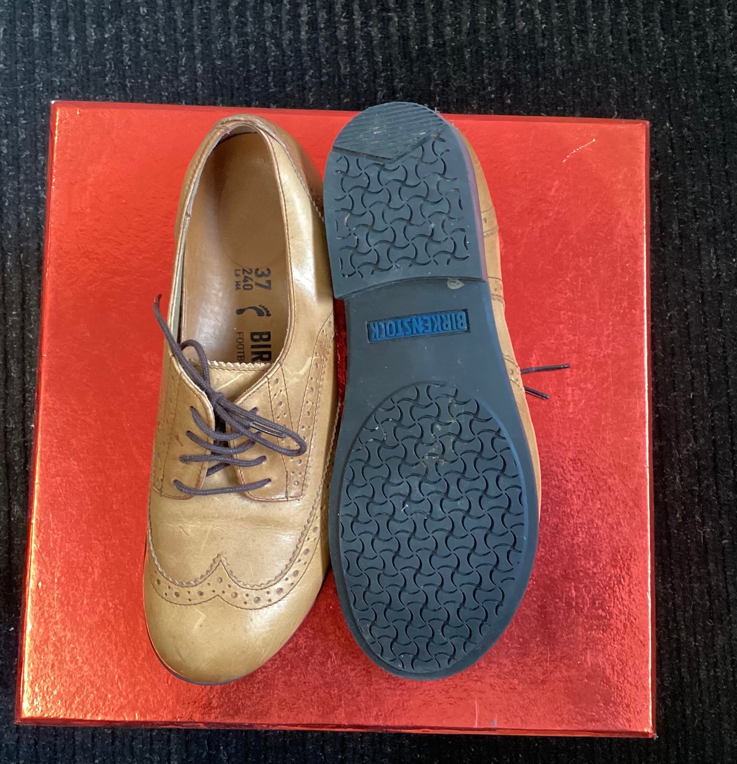 Birkenstock, Beige, Oxford Style Shoe, Size 4, Leather