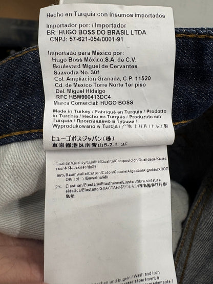 BOSS Green Hugo Boss Navy Stretch Mens Denim Jeans Size 36/32