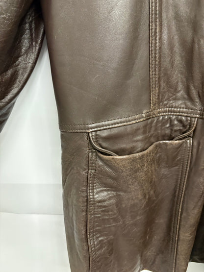 Vintage Mens St Michael Leather Coat Size L