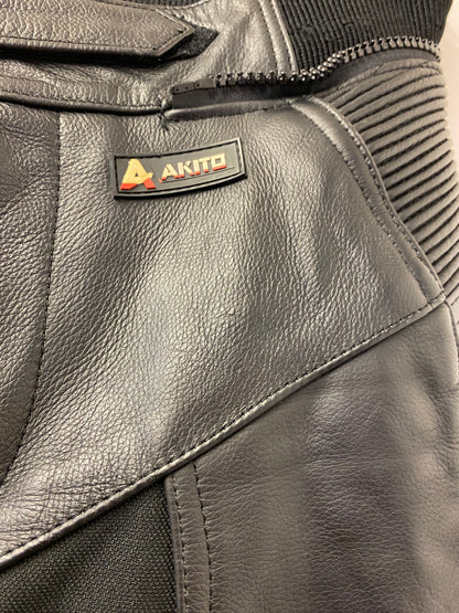 Akito Body Guard CE Protection Leather Biker Trousers Black Size 14