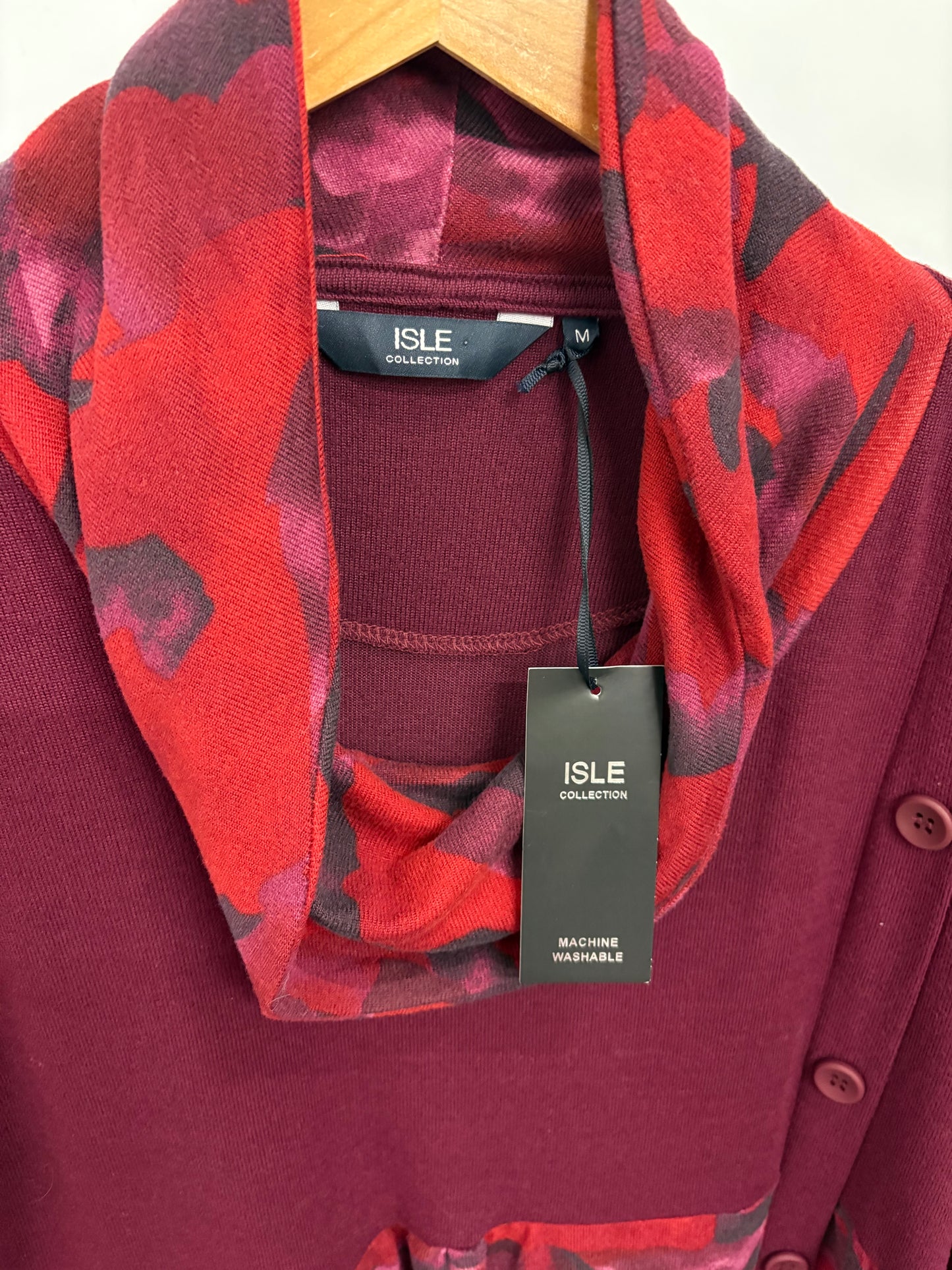 Edinburgh Woollen Mill Isle Collection Red Cowl Neck Dress Size M - BNWT