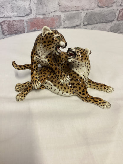 Vintage Porcelain Leopard Figurine