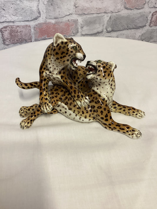 Vintage Porcelain Leopard Figurine