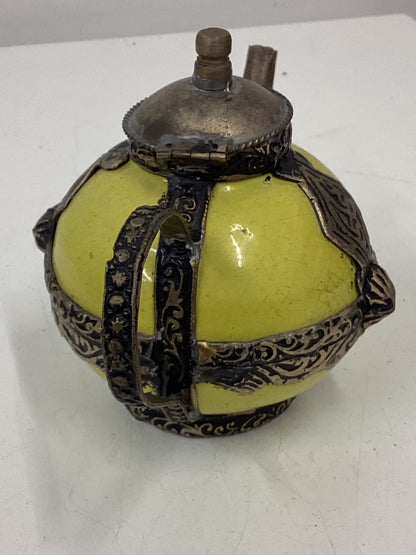 2 Small Decorative Ceramic & Metal Teapots