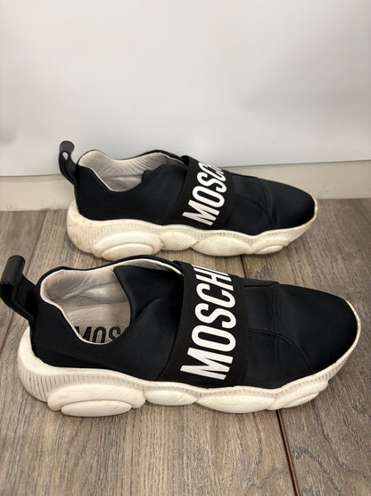 Moschino Black Slip-On Trainers Size 6.5 (EU 40)
