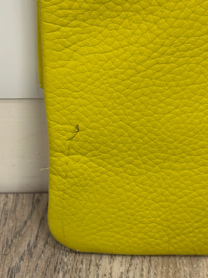 Whistles Chapel Foldover Yellow Clutch Bag