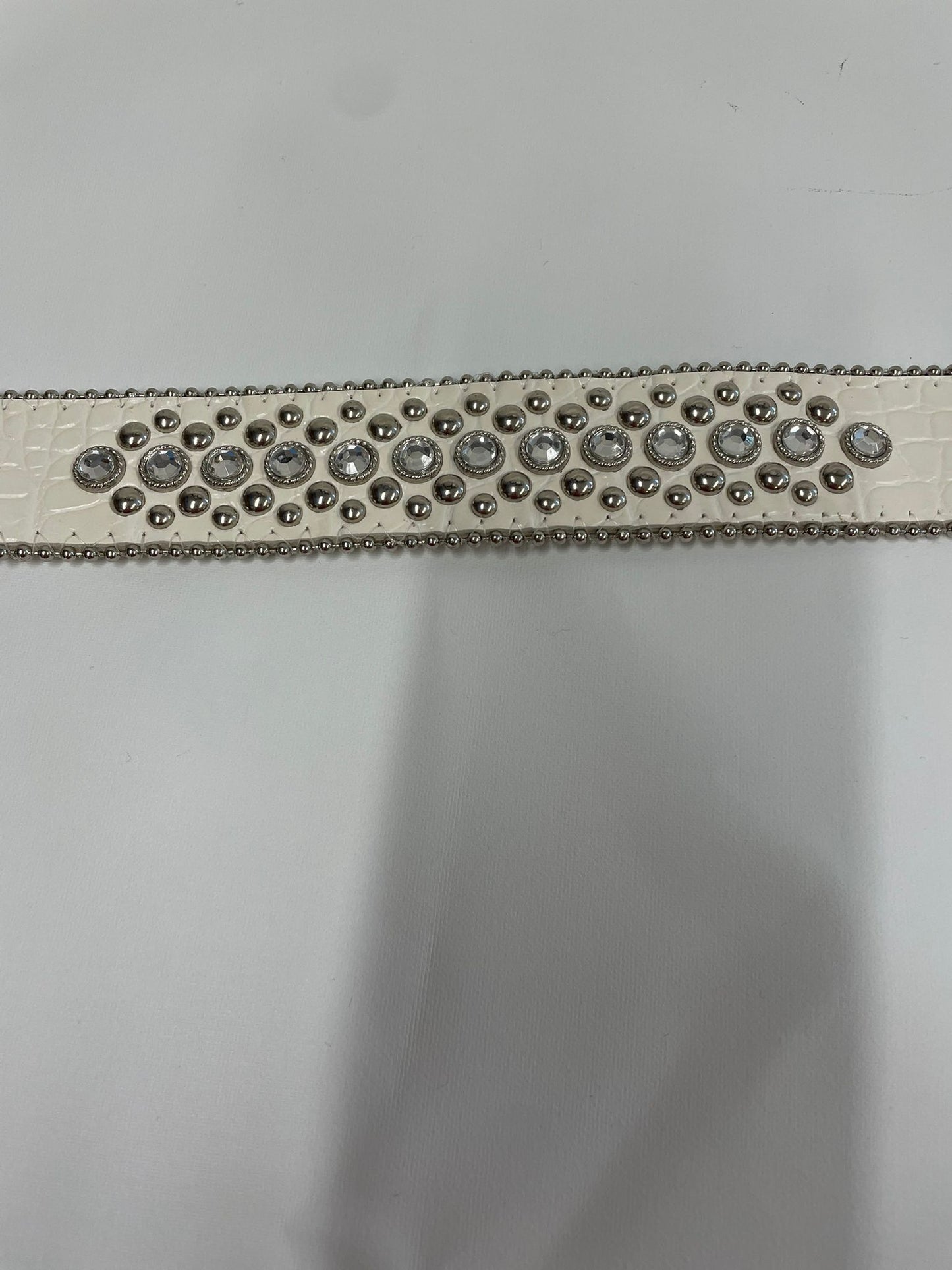 Y2K Schmuck Art White Diamante Belt with Crosses