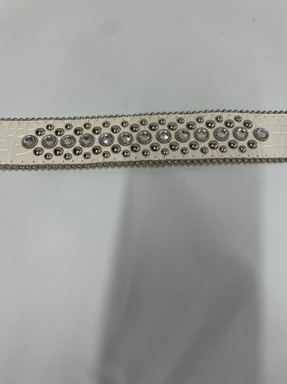 Y2K Schmuck Art White Diamante Belt with Crosses