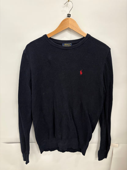 Polo Ralph Lauren Mens Dark Navy Cotton Jumper Size M