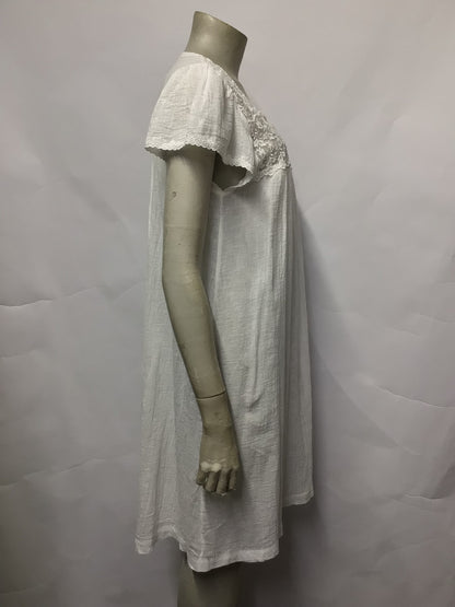 Christian Dior White Cotton Night Dress Saks Fifth Avenue Small