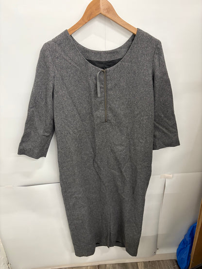 TOAST Grey Wool-Blend Womens Shift Dress Size 8