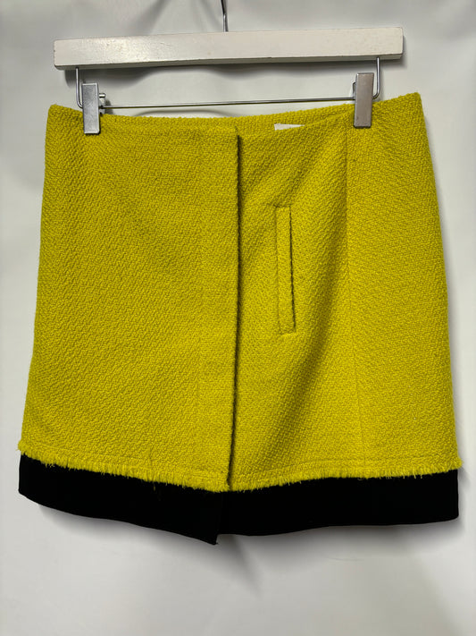 Diane Von Furstenberg Yellow Wool Blend Mini Skirt X-Small