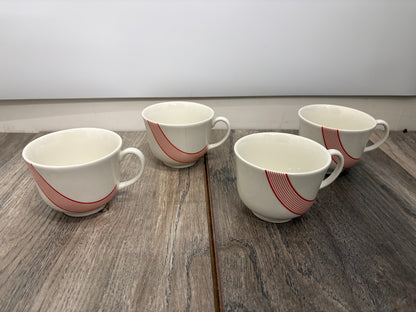 Vintage Johnson Brothers Orbit Red/White 12-Piece Teaset