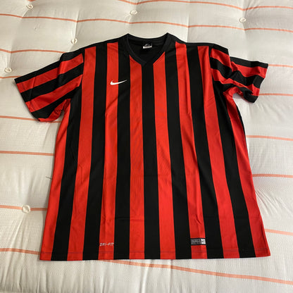 Nike Dri-Fit Football Top Red Black Stripe XXL BNWT