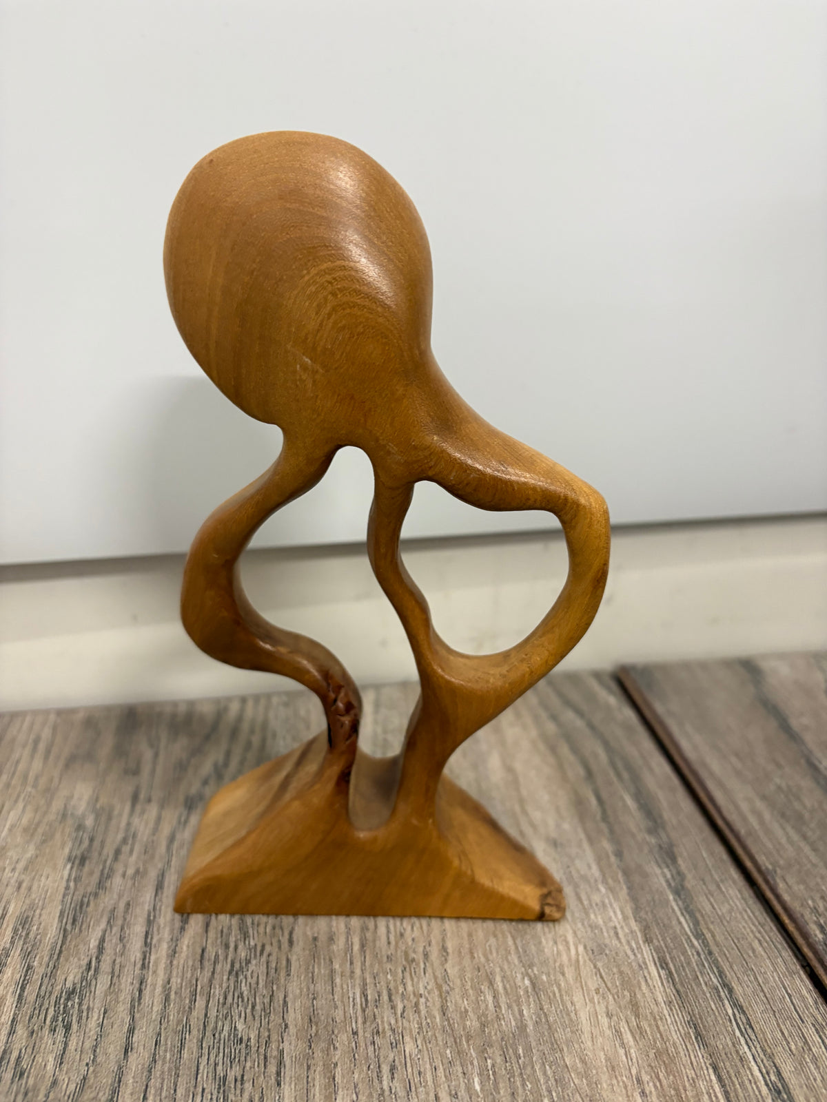 Sculptural Wooden Clock by P. Barlow (Untested)