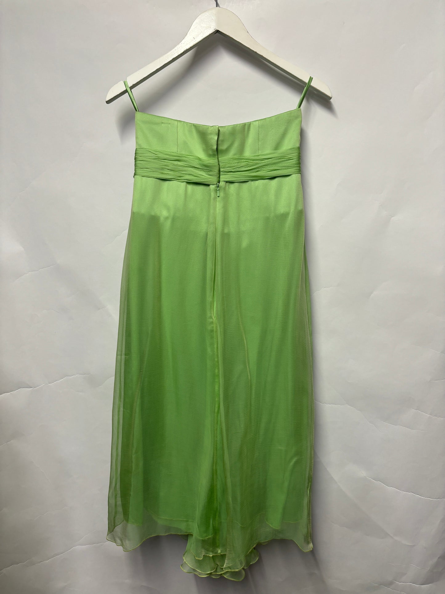 Jacques Azagury Mint Green Sheer Strapless Dress