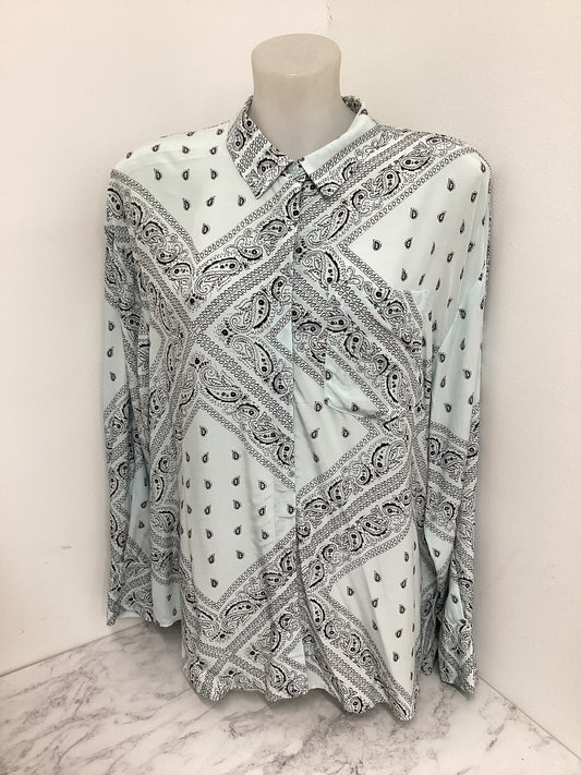 Whistles, Brand New Tags, Light Blue Patterned Shirt. Size 12