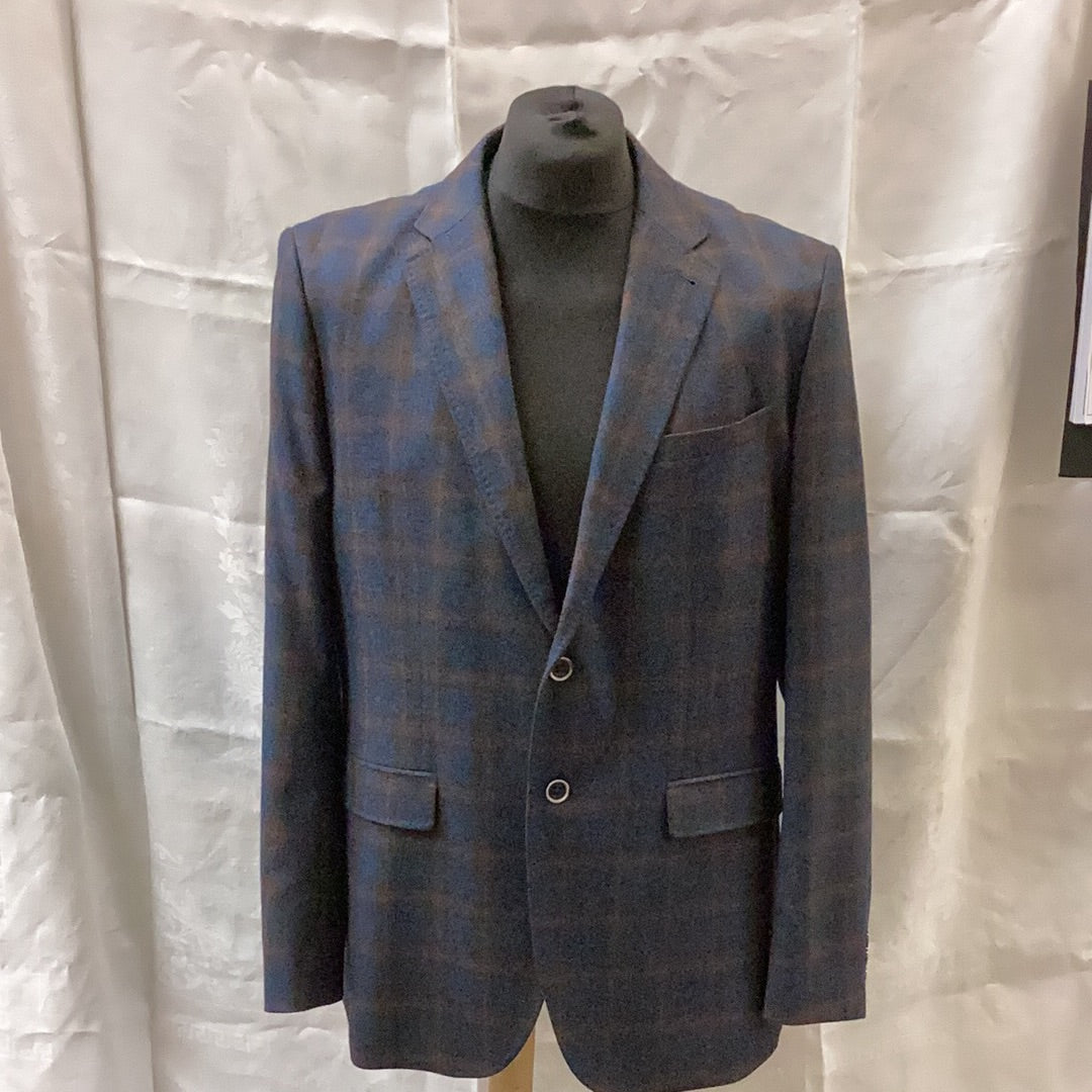 Ted Baker Tartan Navy Blue Jacket 44R