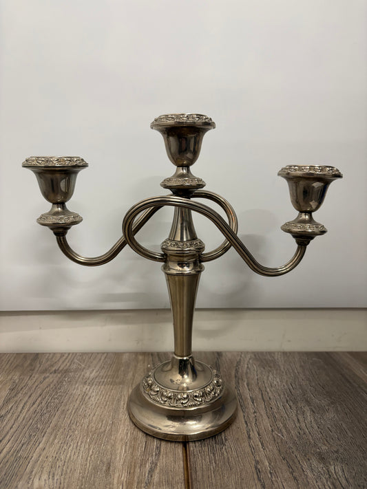 Vintage Ianthe Silver-Plated 3-Arm Candelabra