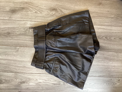 Zara Black Pleather Shorts - Small