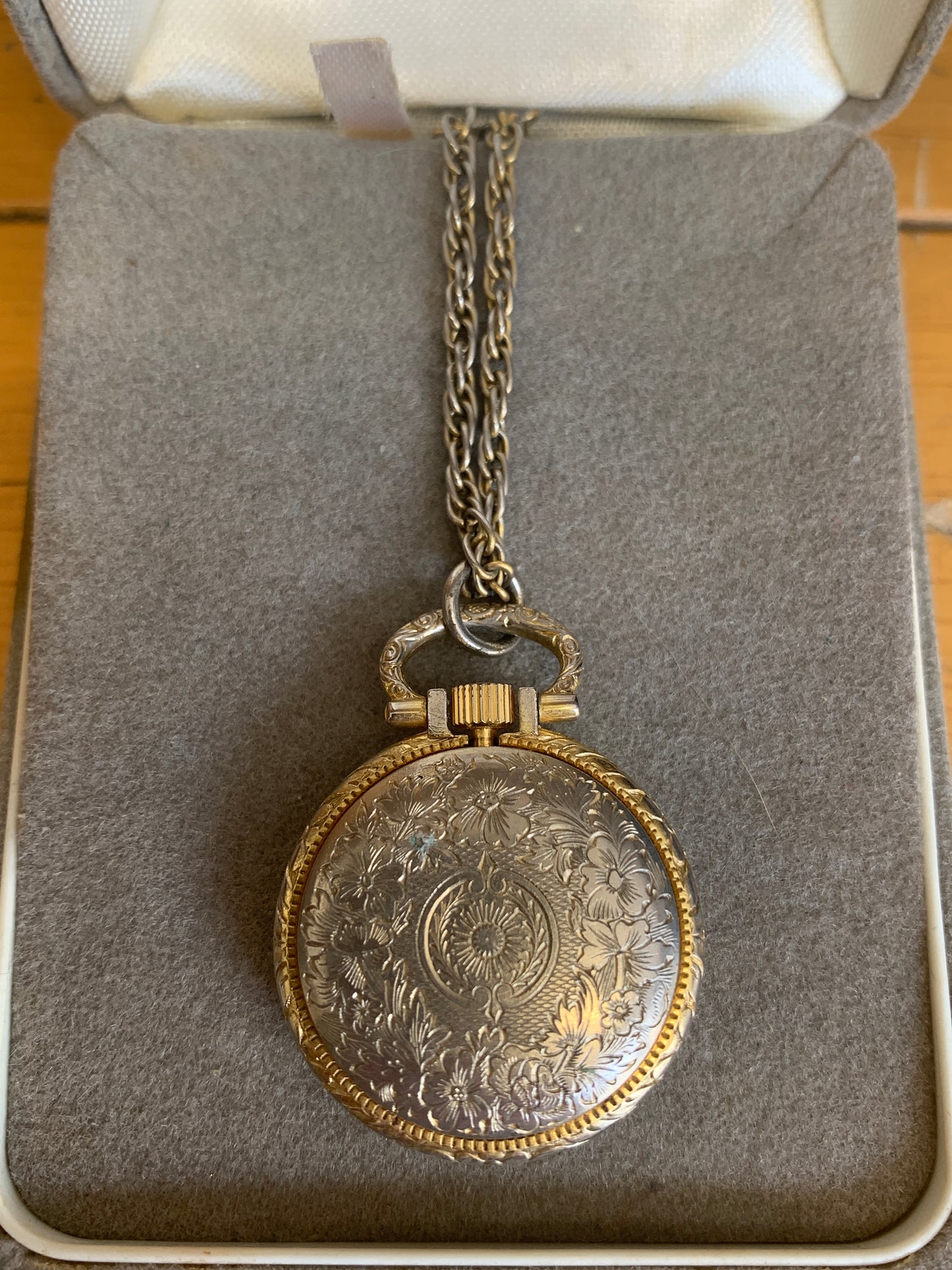 Vintage Ingersoll Gold Pocket Watch Necklace Pendant