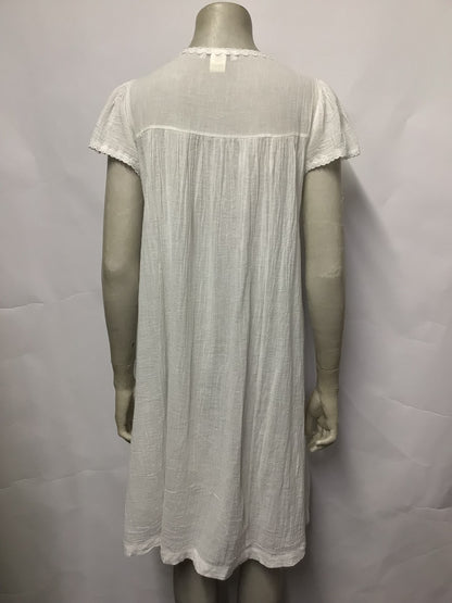 Christian Dior White Cotton Night Dress Saks Fifth Avenue Small