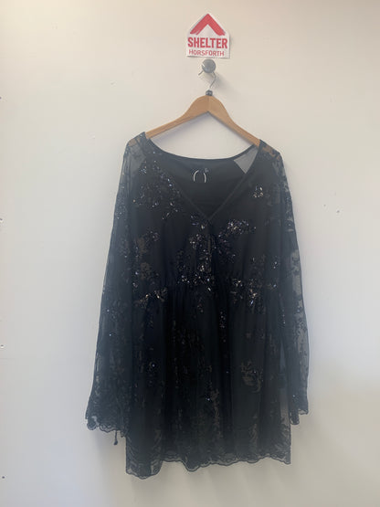 BNWT Boohoo Black Sparkle Party Dress Size 22