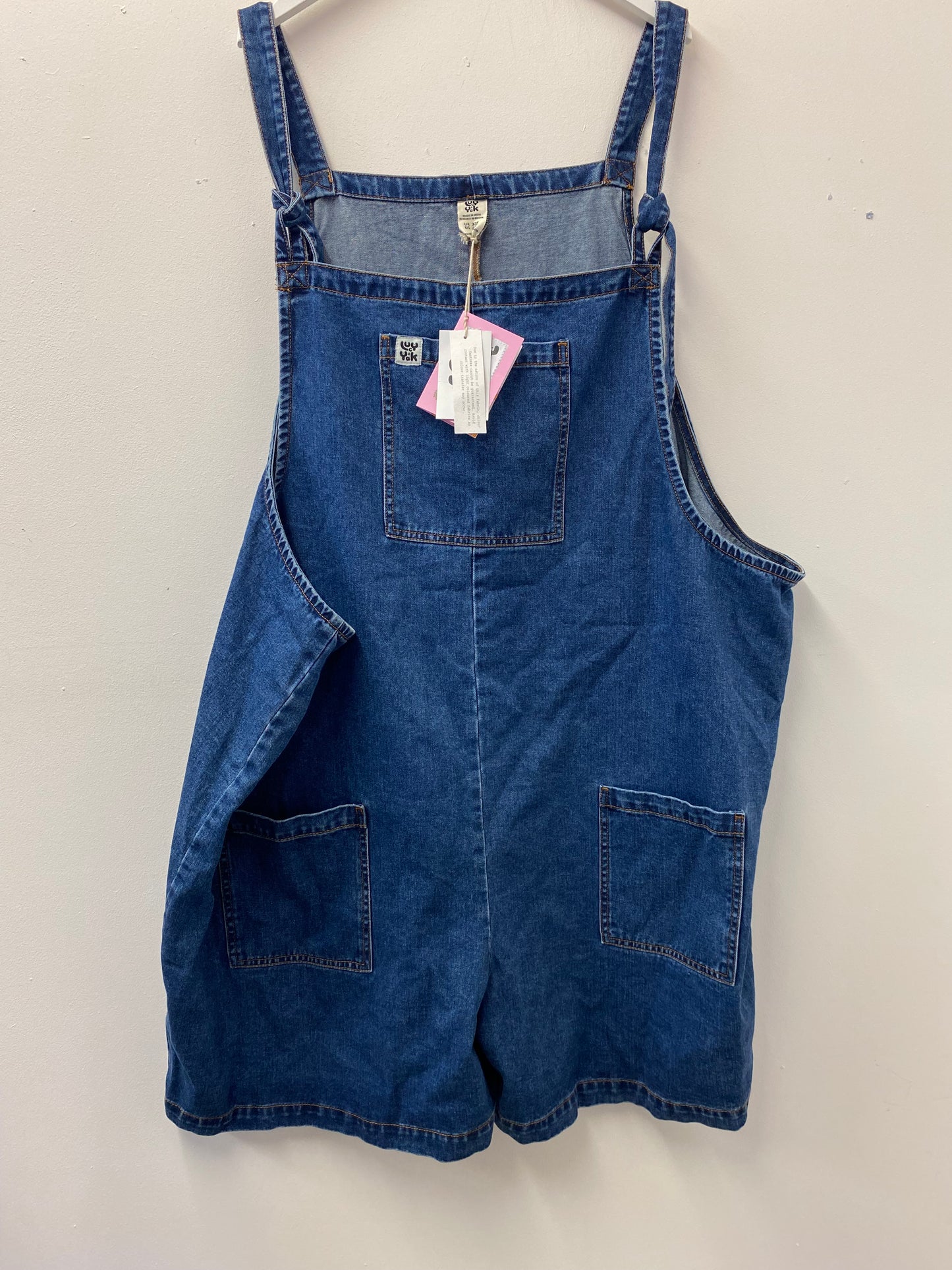 BNWT Lucy and Yak Original Dungaree Shorts Organic denim 32R