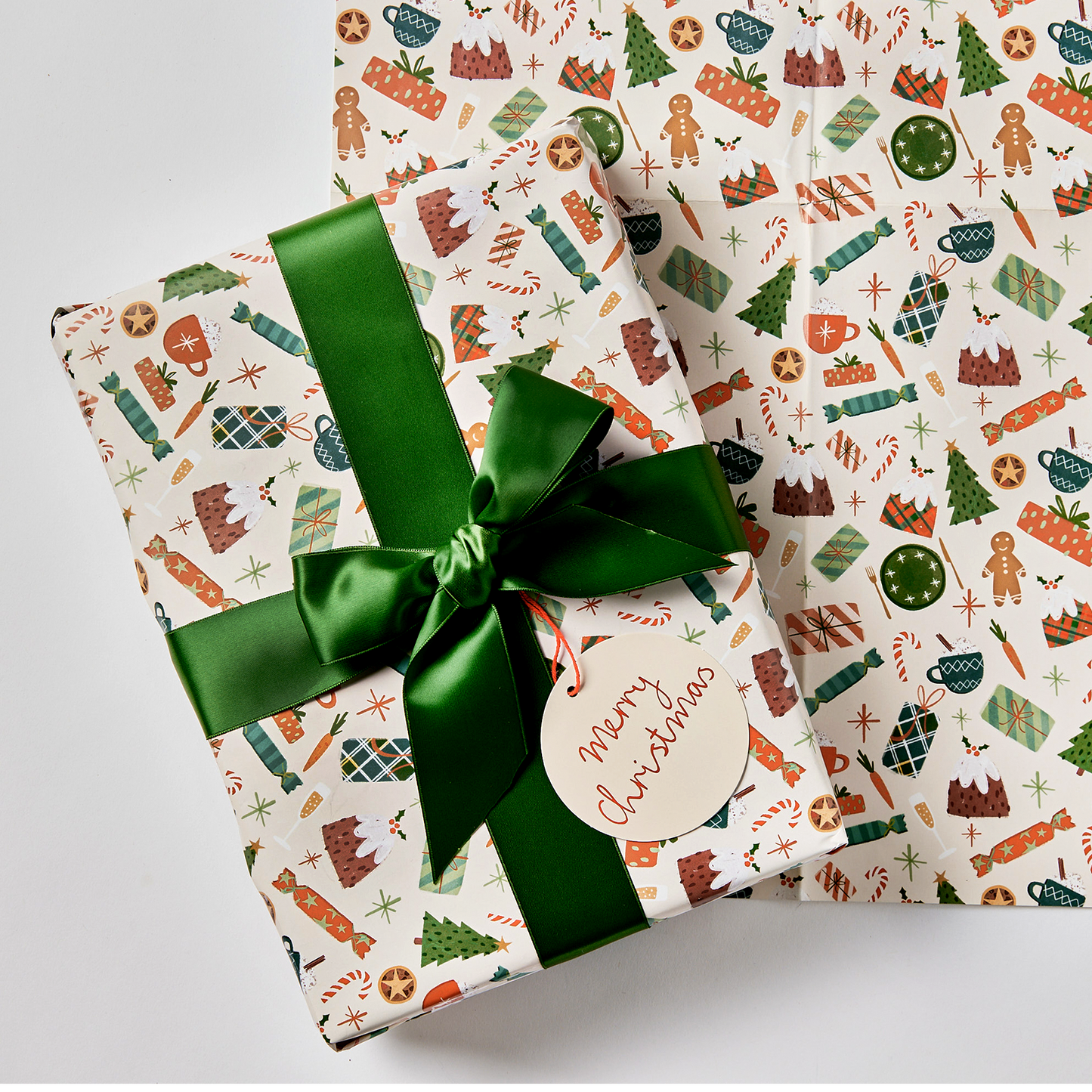 Festive Food Christmas Wrapping Paper, Pack of 4
