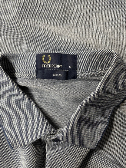 Fred Perry Blue Slim Fit Polo Top Medium