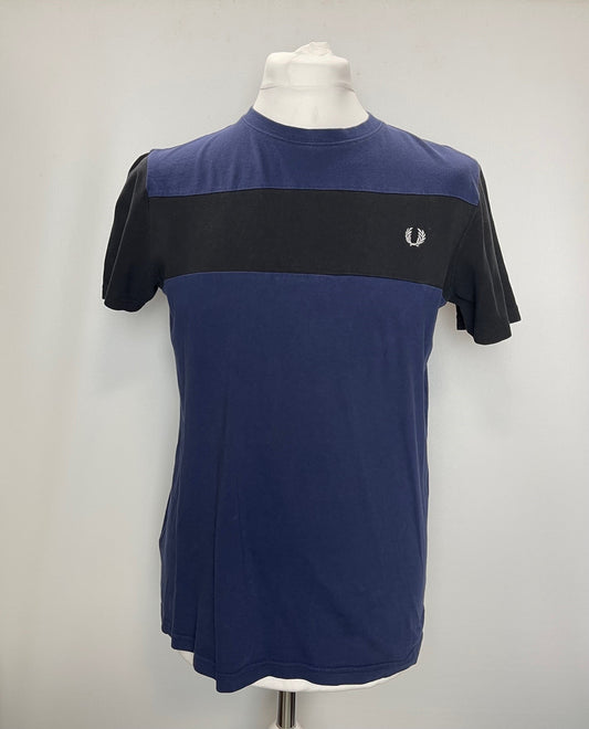 Fred Perry Blue and Black Top Medium