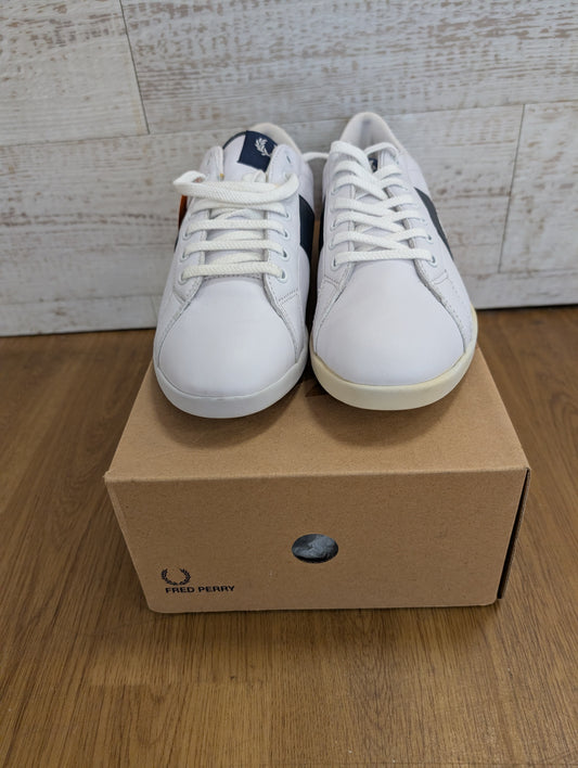 Fred Perry Spencer White/Navy Trainers Size 8