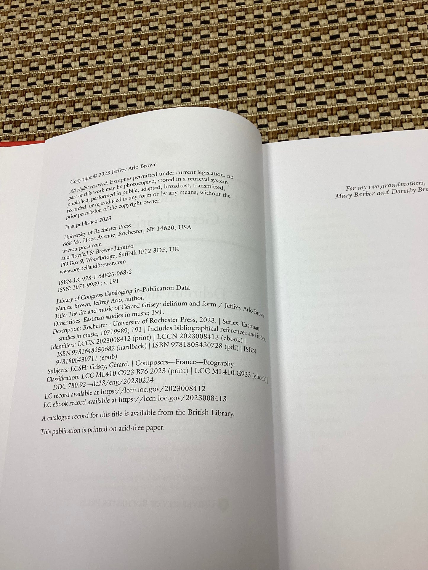 The Life and Music of Gerard Grisey: Delirium and Form by Jeffrey Arlo Brown (2023)