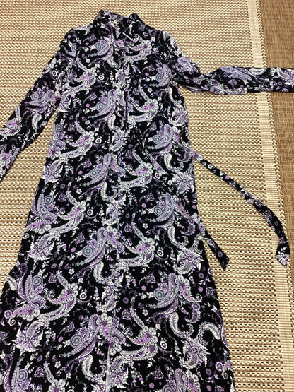 BNWT Soyaconcept Black & Purple Paisley Maxi Dress Size S