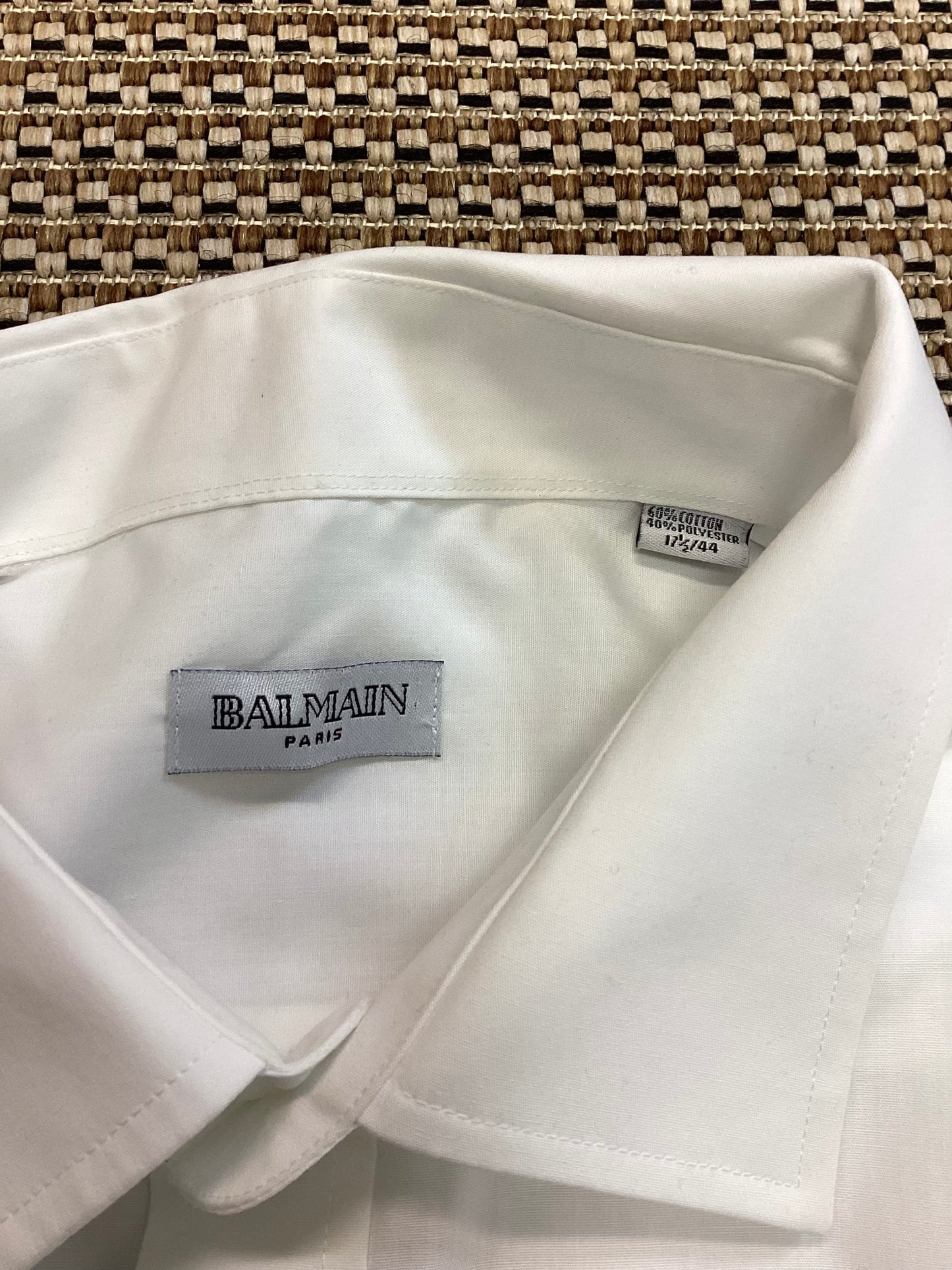 Balmain White Cotton-Blend Shirt Size XL