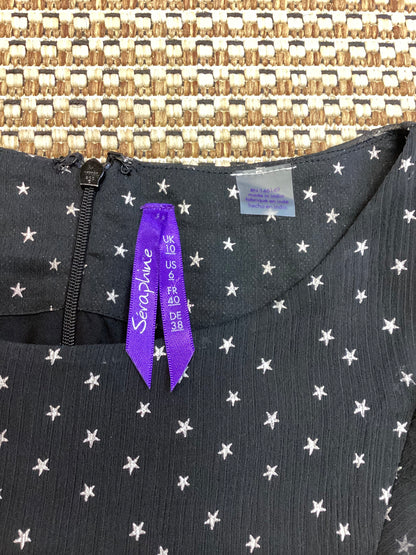 Seraphine Black & Silver Patterned Nursing Dress Size 10