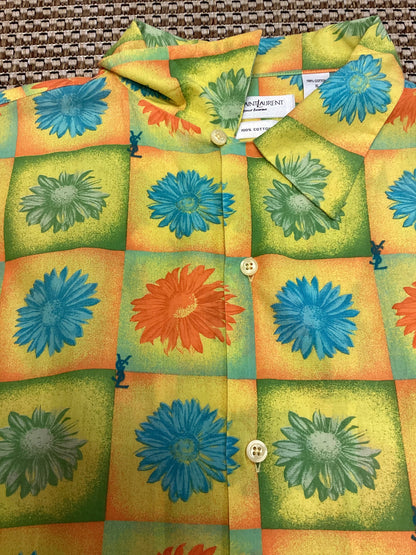 Vintage Yves Saint Laurent (YSL) Yellow Cotton Shirt Size XL