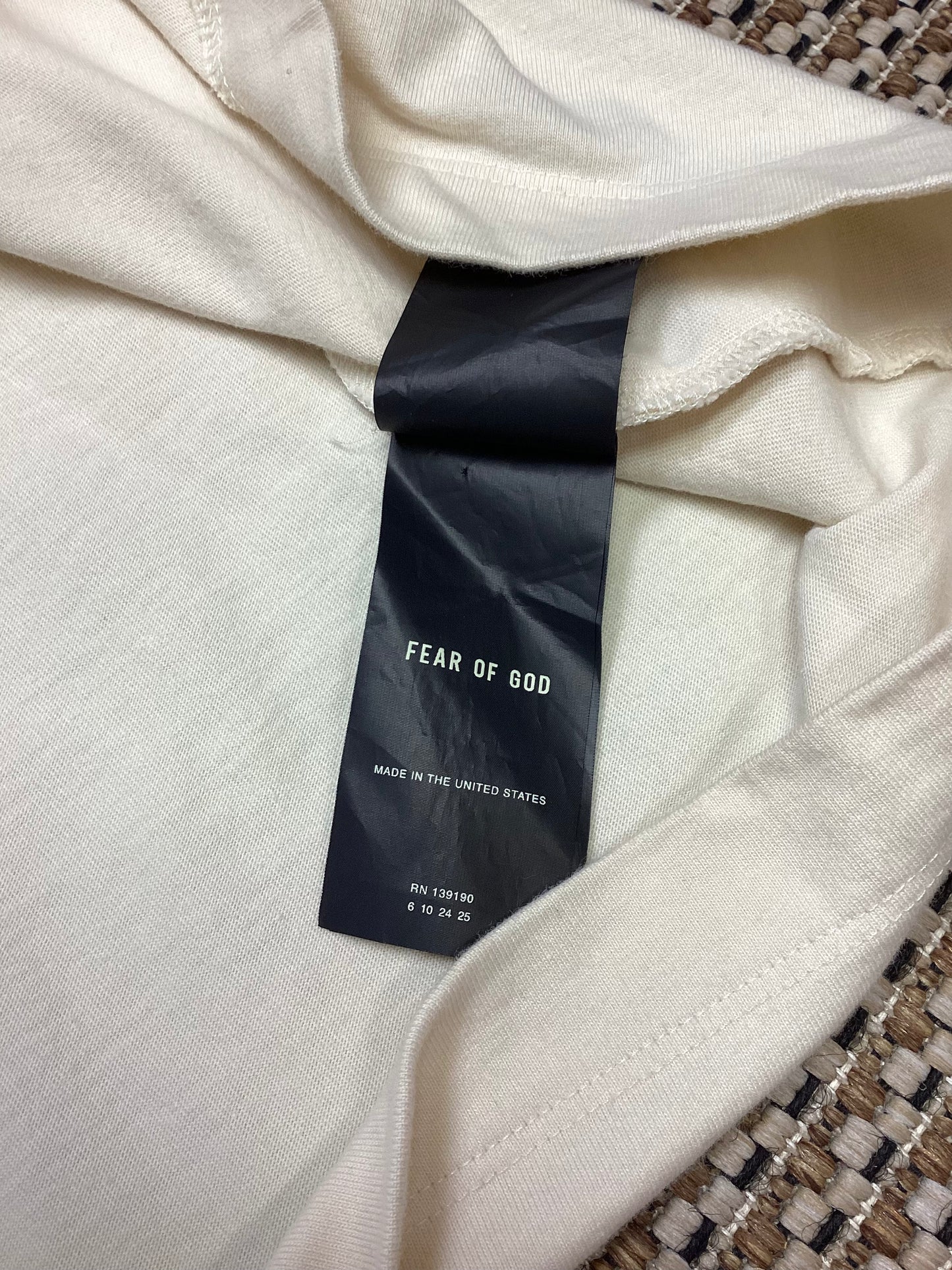 Fear of God Cream Cotton T-Shirt Size XL