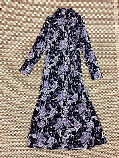 BNWT Soyaconcept Black & Purple Paisley Maxi Dress Size S