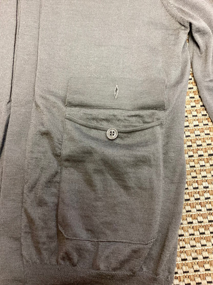 Paolo Pecora Milano Taupe Brown Merino Wool Cardigan Size S